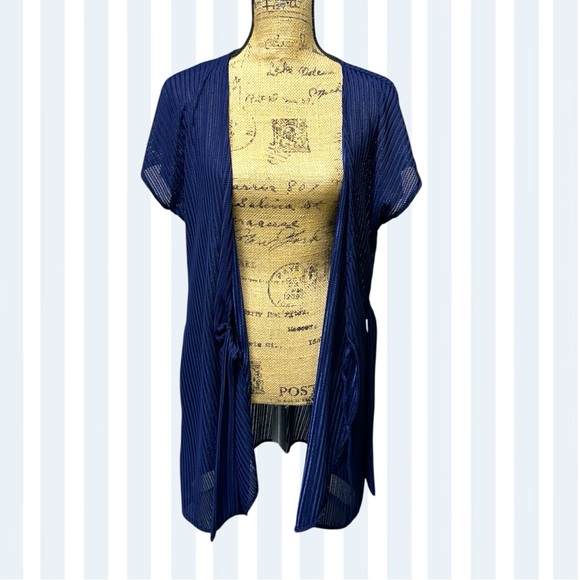 420 - BATHING SUIT COVER UP NAVY BLUE - Picture 3 of 16